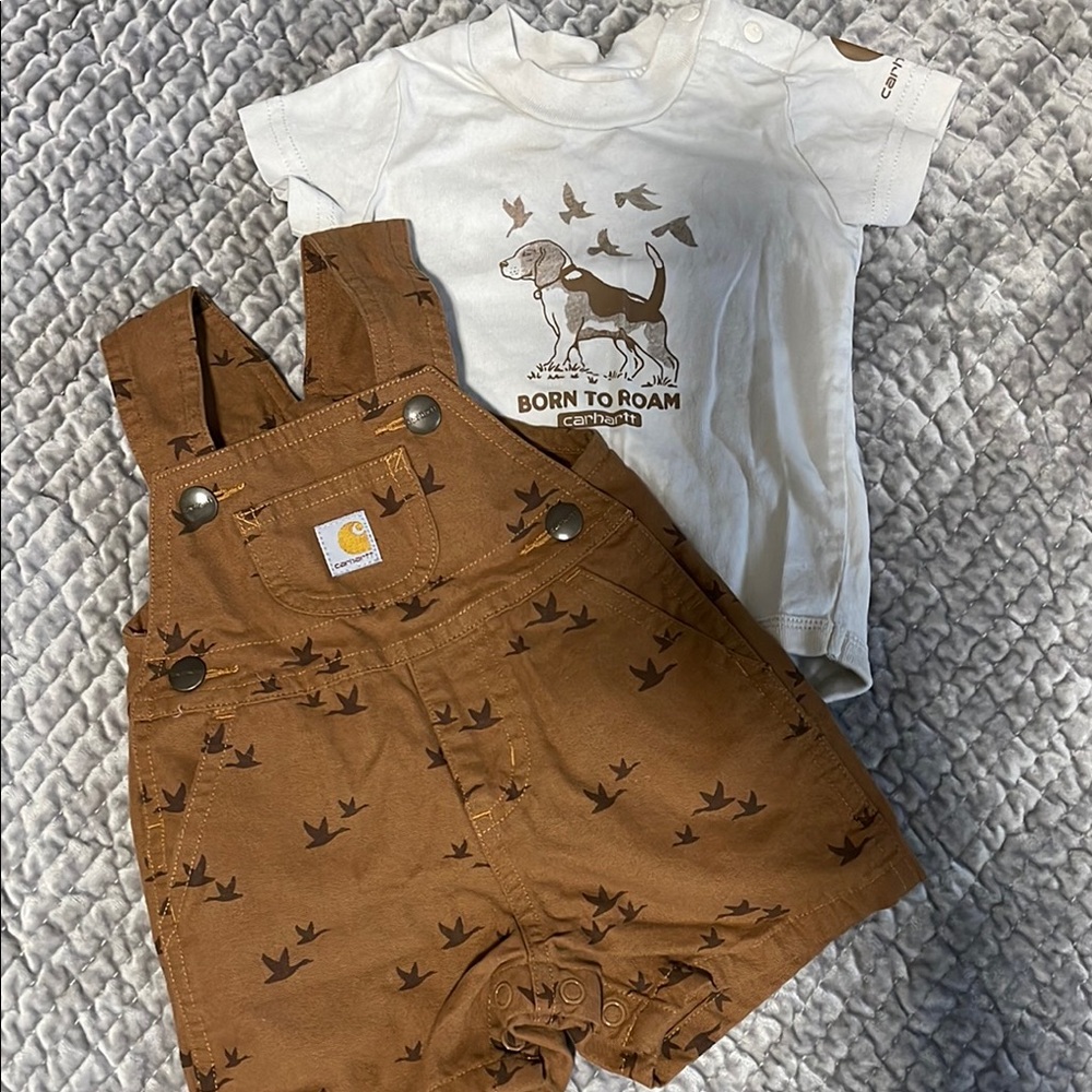 Carhartt Brown baby short overall